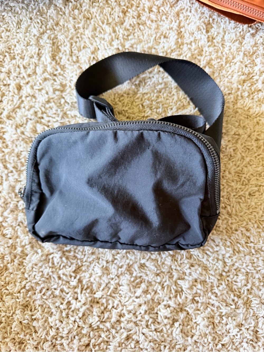 Black Nylon Belt Bag with Adjustable Strap